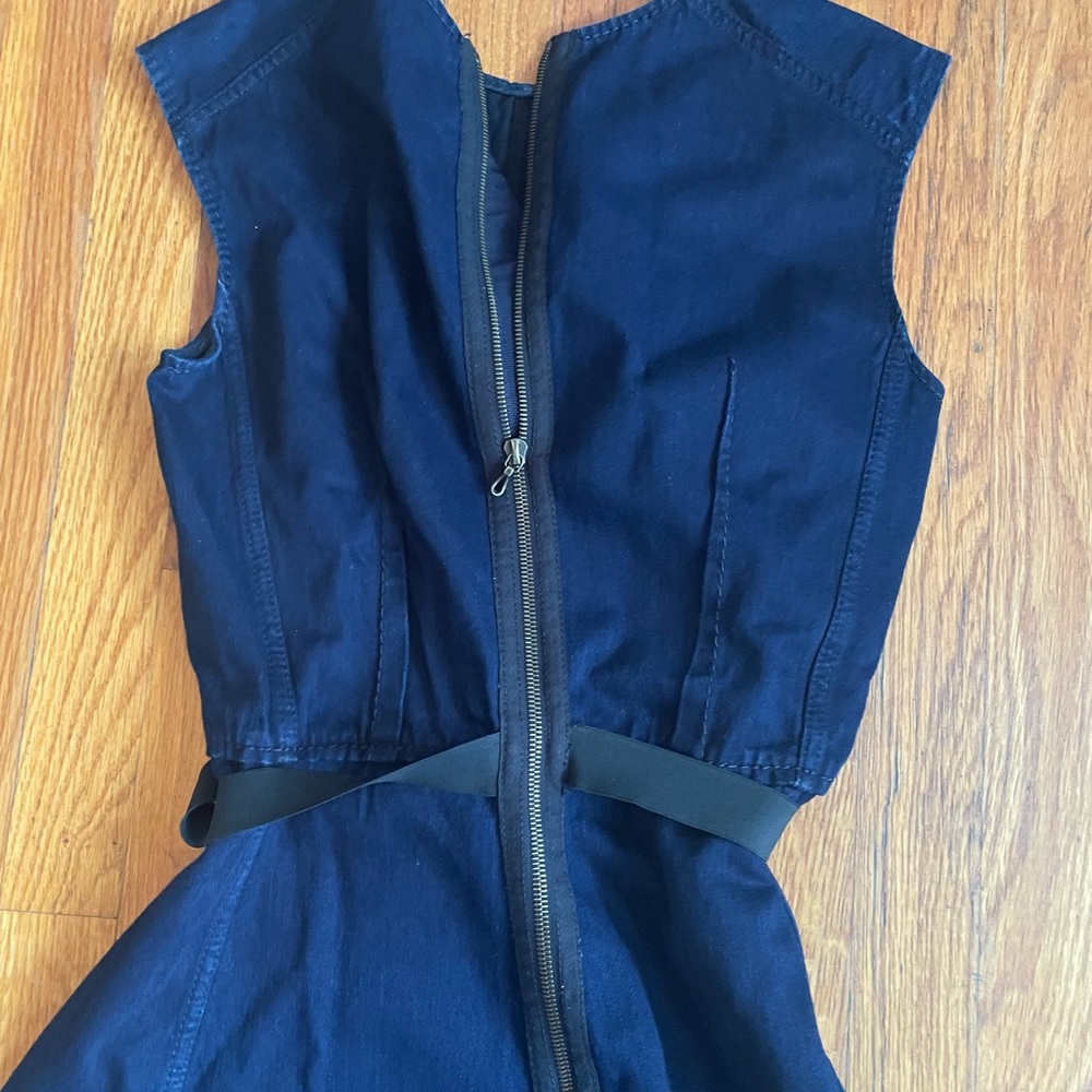 Lanvin Denim Navy Blue Sleeveless Dress - Picture 3 of 4